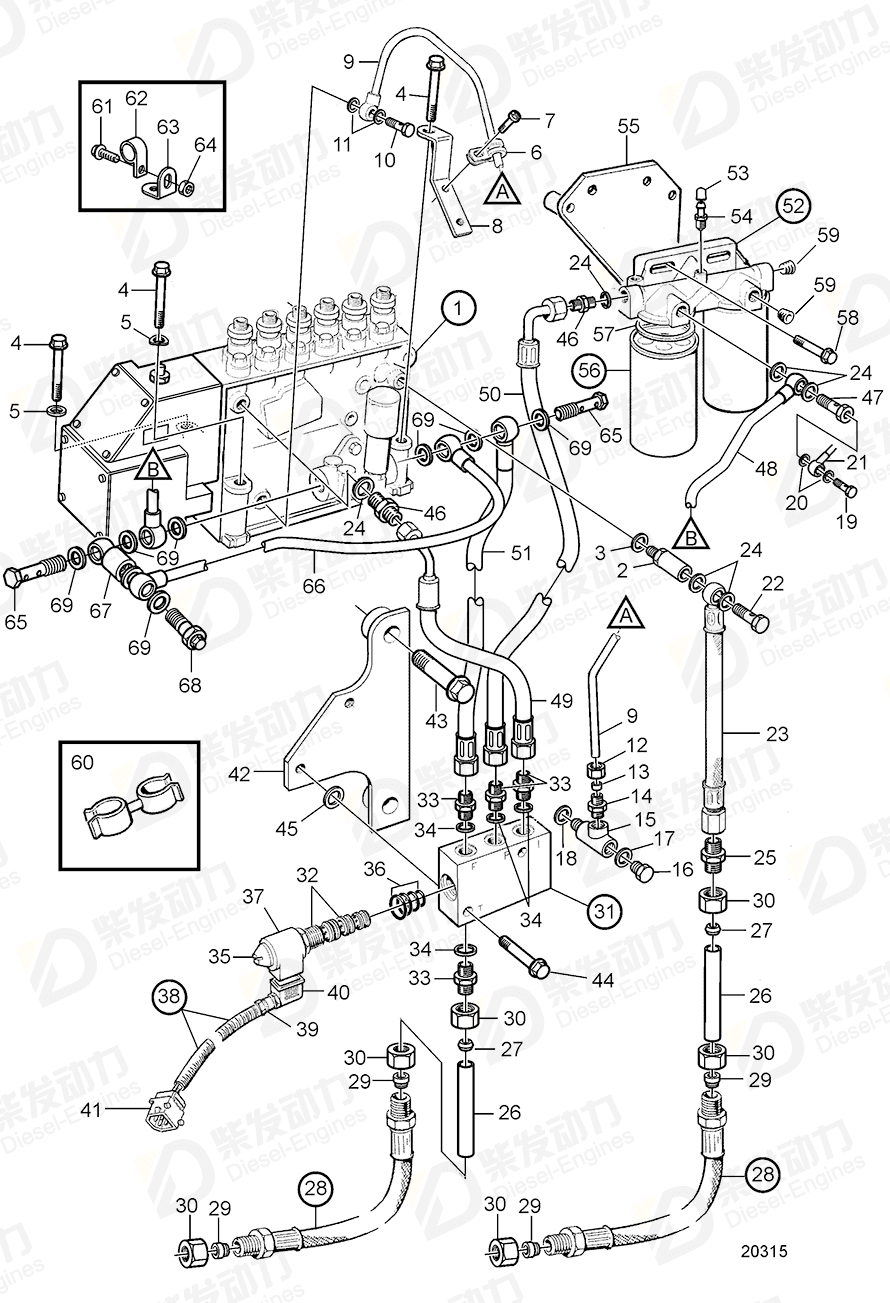 volvo penta Injection pump 3803759 Drawing volvo penta Injection pump 3803759 Drawing